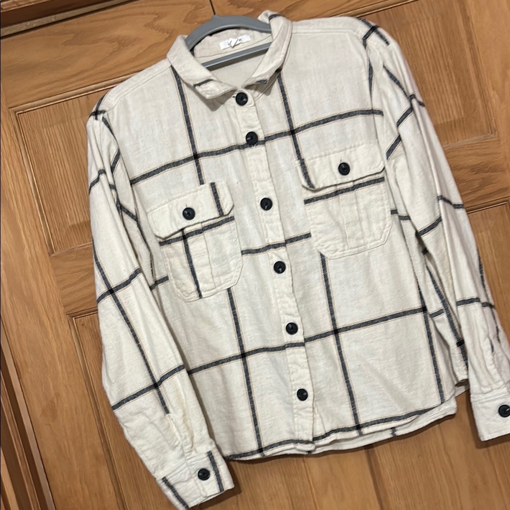 Women’s Cream Checkered Shirt